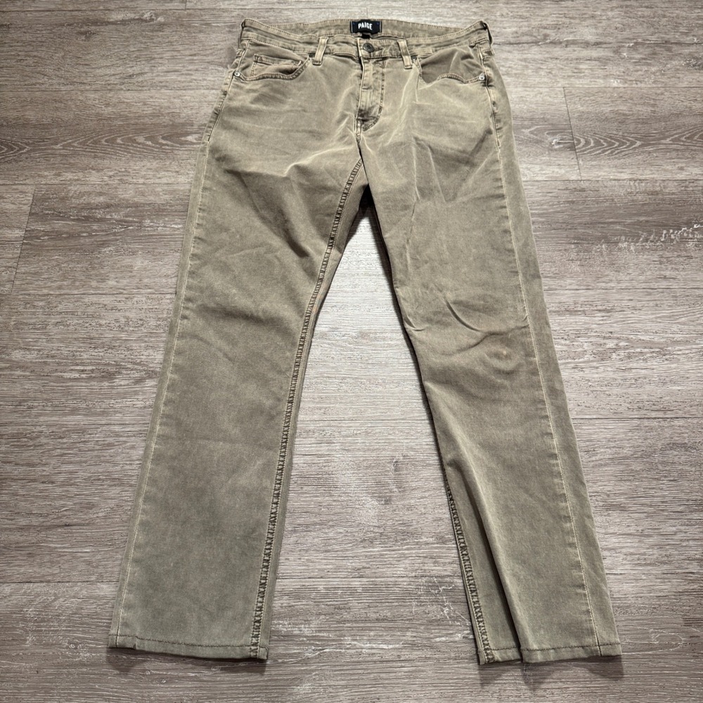 PAIGE Lennox Pants Mens 30 Cotton Slim Fit Casual Made in USA Modern 32x27